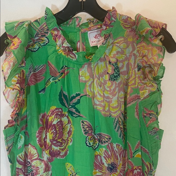 BANKANAN . NY . JAIPUR , Size LARGE , Green Floral Island Maxi Dress - Picture 4 of 17